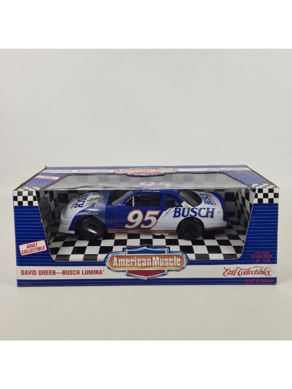 Set Of 3 ERTL American Muscle 1:18 DieCast #2 Wallace #11 Elliott #95 Green K3